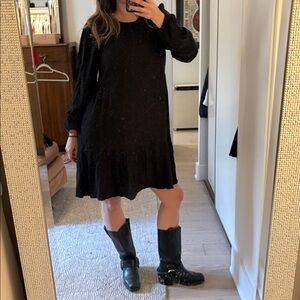 Wilfred Elegant Black Long Sleeve Dress